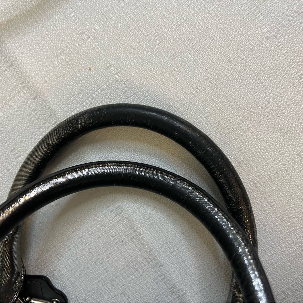 Coach Metallic Silver Leather Satchel Bag-see callouts - Picture 11 of 15